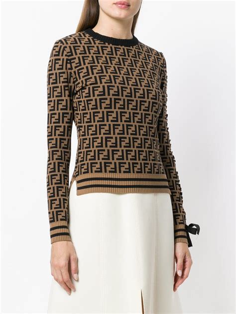 fendi brown logo sweater|fendi jumper women's.